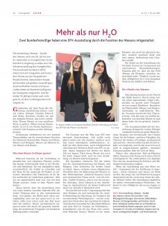 Artikel im Sonntagblatt über Bundesfreiwillige der Ausstellung "Wasser - Quelle des Lebens"